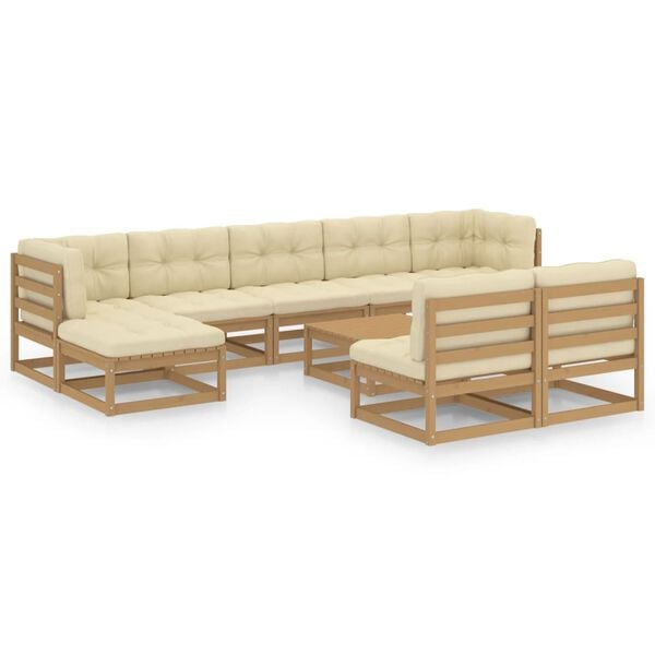 vidaXL Garden Lounge Set Honey brown Solid pinewood Modular