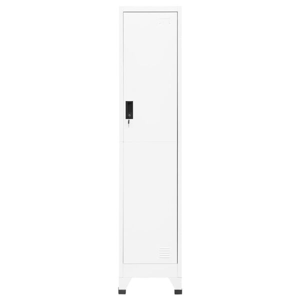 vidaXL Locker Cabinet White Steel Tall Locker Cabinet Rectangular
