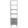 vidaXL Book Cabinet New York Grey Solid pine wood, metal Extra Tall