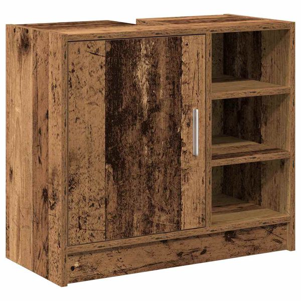vidaXL Bathroom Cabinet with Shelf Old Wood 24.80 x 11.42 x 21.65 in