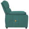 vidaXL Massage Recliner Dark Green Fabric