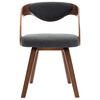 vidaXL Dining Chair Set of 6 Dark grey and dark brown Fabric and bentwood