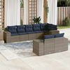 vidaXL 8 Piece Garden Sofa Set with Cushions Grey Poly Rattan