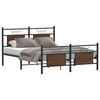 vidaXL Bed Frame Smoked oak Engineered wood and steel Full Bed Frame