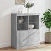 vidaXL Sideboard with LED Lights Concrete Gray 31.9"x14.6"x39.4"