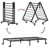 vidaXL Bed Frame Black Steel Twin Foldable Bed Frame Rectangular