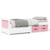 vidaXL Day Bed White and pink Solid pinewood, engineered wood