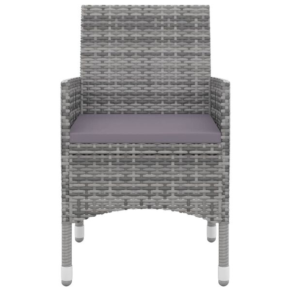 vidaXL Garden Dining Set Grey, Dark Grey, Black