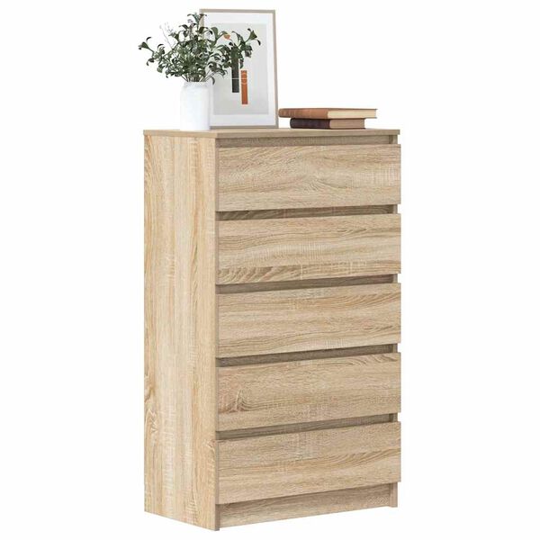 vidaXL Drawer Cabinet Sonoma oak Engineered wood 23.6 x 14.2 x 40.6 in