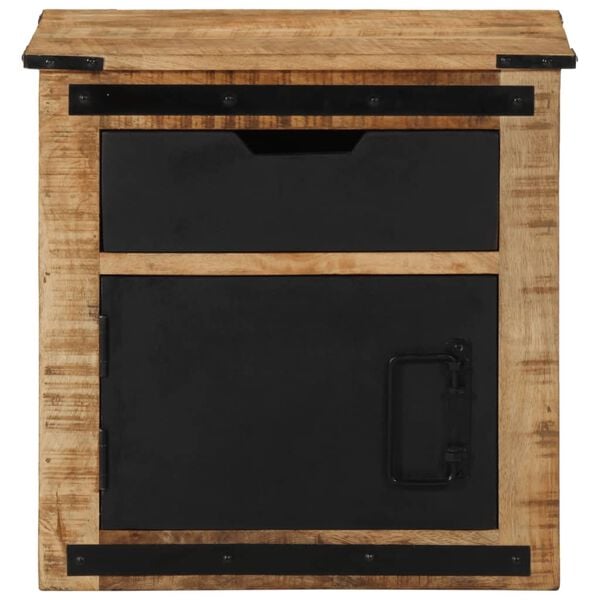 vidaXL Bedside Cabinet Natural Mango Wood Solid Mango Wood Medium