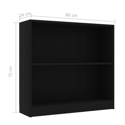 vidaXL Bookshelf Black 31.5"x9.4"x29.5" Engineered Wood