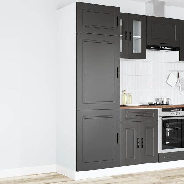 vidaXL Kitchen Cupboard Black Engineered wood Tall Adjustable Feet
