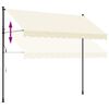 vidaXL Retractable Awning Cream 118.1"x59.1" Fabric and Steel