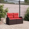 vidaXL Garden Sofa Brown 124 x 62 x 85 cm poly rattan
