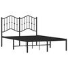 vidaXL Bed Frame Black Powder-Coated Steel 47.2x79 in Bed Frame