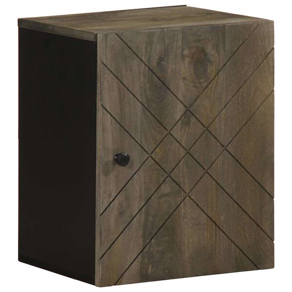 vidaXL Bathroom Cabinet Black Solid Mango Wood, Engineered Wood, Metal