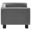 vidaXL Dog Sofa Grey 23.6x16.9x11.8" Plush and Faux Leather