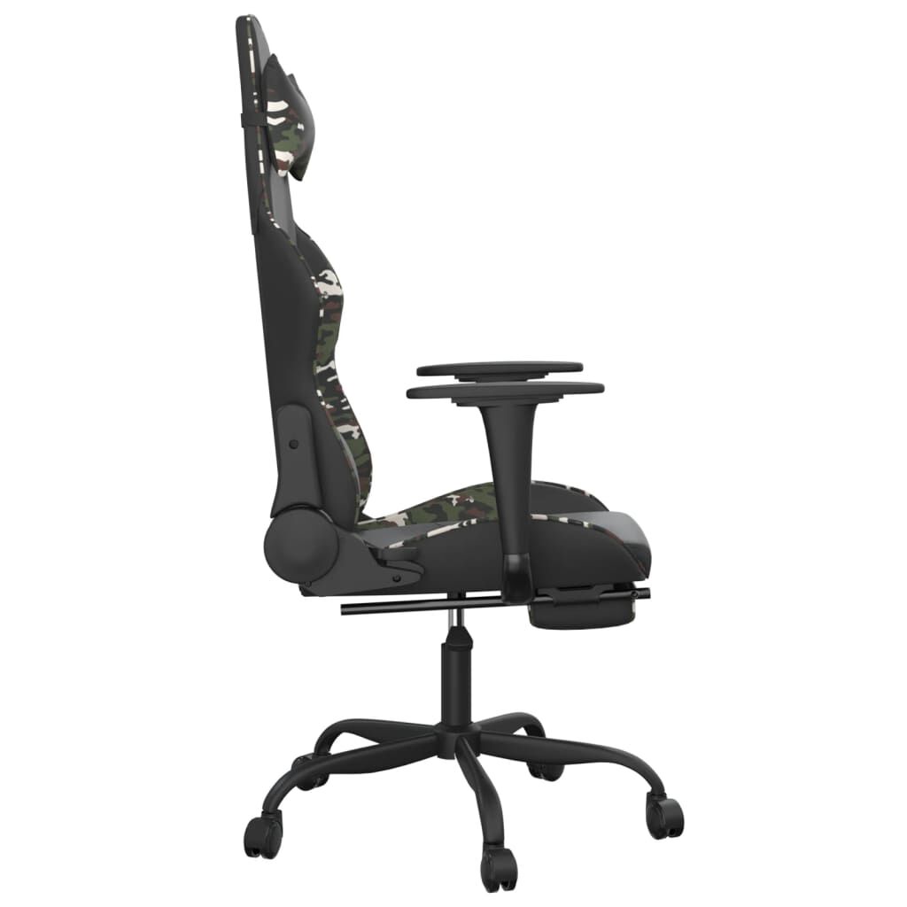 vidaXL Gaming Chair Black and camouflage Faux leather, metal, plywood