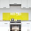 vidaXL Kitchen Backsplash 2 pcs Yellow 27.56 x 15.75 in Tempered Glass