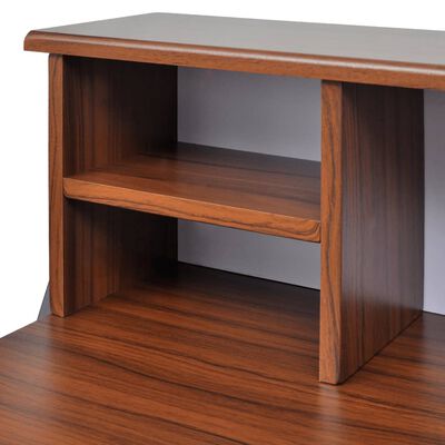 Brown Workstation Computer Desk with 2 Drawers
