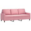 vidaXL 3-Seater Sofa with Footstool Pink 70.9" Velvet