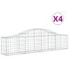 vidaXL Gabion Basket Set of 4 Silver Galvanized iron Large