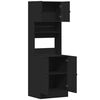 vidaXL Kitchen Cabinet Black Engineered Wood Tall Kitchen Cabinet