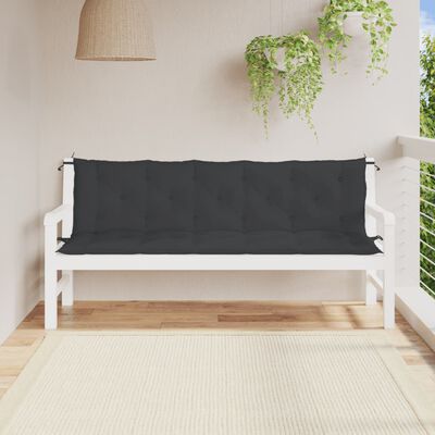 vidaXL Garden Bench Cushions 2 pcs Black 70.9"x19.7"x2.8" Oxford Fabric