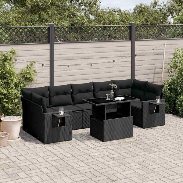 vidaXL Garden Sofa Set Black