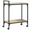 vidaXL Kitchen Trolley Sonoma Oak 23.8"x12.2"x28.5" Engineered Wood