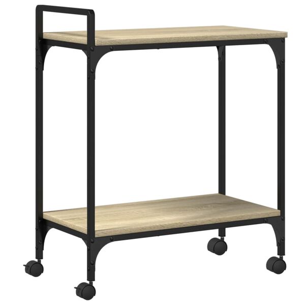 vidaXL Kitchen Trolley Sonoma Oak 23.8"x12.2"x28.5" Engineered Wood