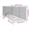 vidaXL Outdoor Dog Kennel Silver Galvanized Steel Large Durable
