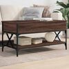 vidaXL Coffee Table Brown Oak Engineered Wood and Metal Large