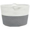 vidaXL Laundry Basket Grey and White &Oslash;23.6x14.2" Cotton
