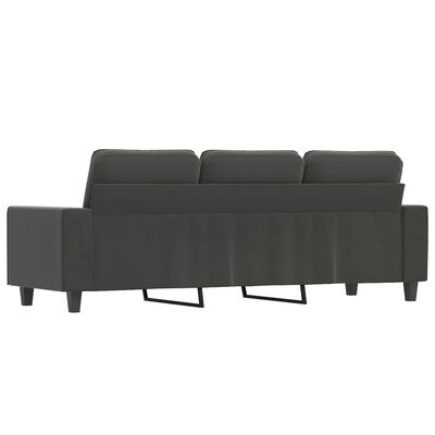 vidaXL 3-Seater Sofa Dark Gray 70.9" Microfiber Fabric