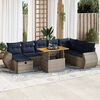 vidaXL 9 Piece Patio Sofa Set with Cushions Grey Poly Rattan Acacia