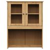 vidaXL Highboard Honey Solid pine wood, engineered wood, metal, glass