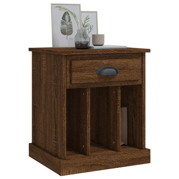 vidaXL Bedside Cabinet Set of 2 Brown Oak Engineered Wood