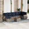 vidaXL 8 Piece Patio Sofa Set with Cushions Gray Poly Rattan