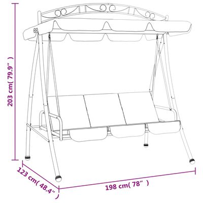 vidaXL Garden Swing Bench with Canopy Green 78" Fabric and Steel