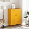 vidaXL Highboard Mustard Yellow Cold-rolled Steel 26.8x15.4x40.0 in