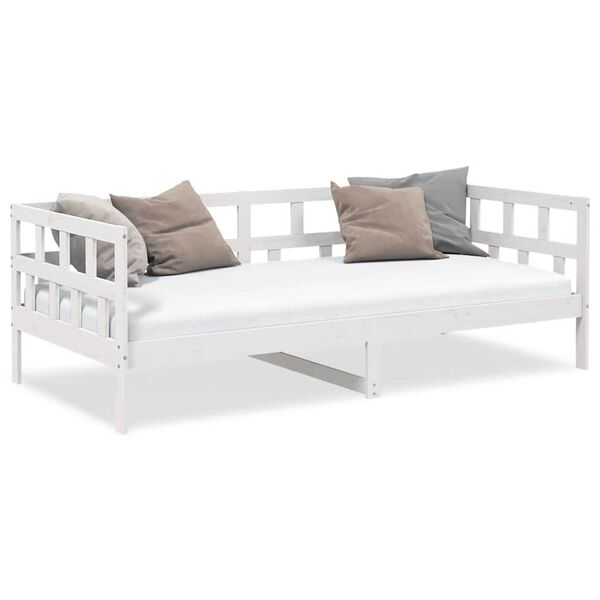 vidaXL Day Bed White Solid pine wood 35.4 x 78.7 in