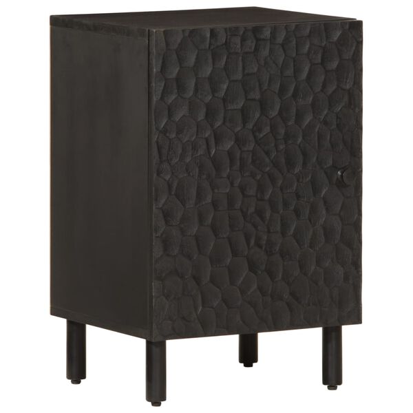 vidaXL Bathroom Cabinet Black Solid Mango Wood 15.0x13.0x22.8 in