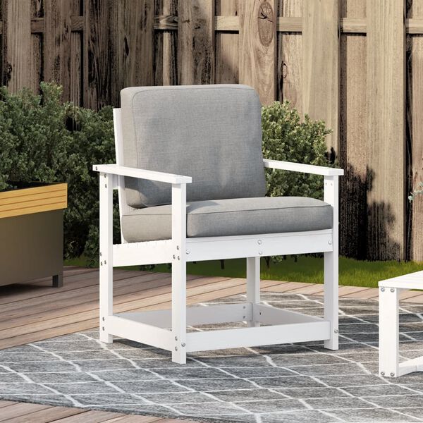 vidaXL Garden Chair White Solid Pine Wood Medium Breathable Design