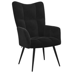 vidaXL Relaxing Chair Black Velvet, Steel, Foam Ergonomic Relaxing Chair