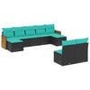 vidaXL Patio Sofa Set Black, Blue