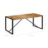 vidaXL Dining Table Brown and Black Rough Mango Wood Medium Industrial