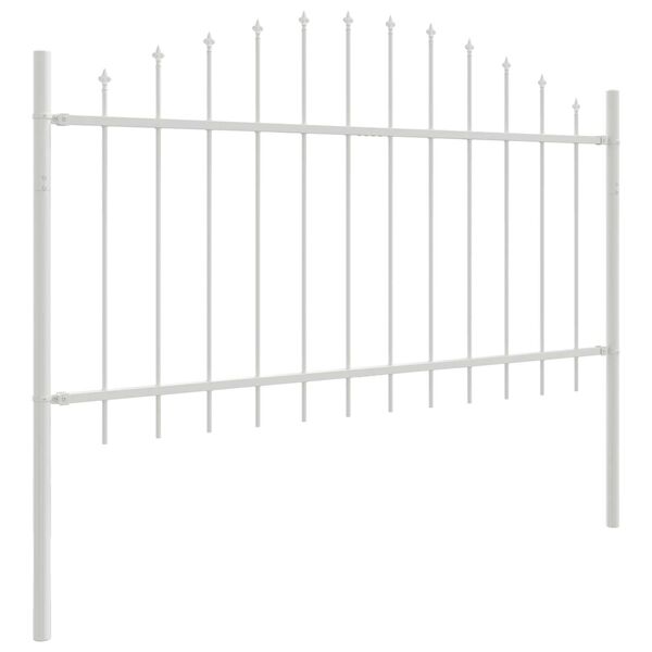 vidaXL Garden Fence 2 pcs White 170 x 140 cm Powder-Coated Steel