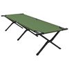 vidaXL Folding Camping Bed Folding Green 75.98 x 27.17 x 17.72 in