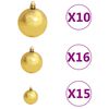 vidaXL Artificial Pre-lit Christmas Tree with Ball Set Gold 94.5" PET